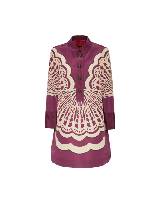 Short Artemis DressFans Placée Purple in Faille