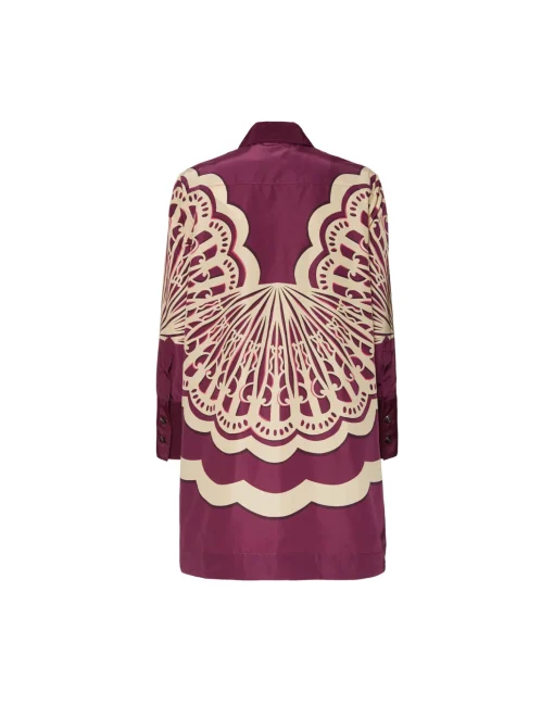 Short Artemis DressFans Placée Purple in Faille