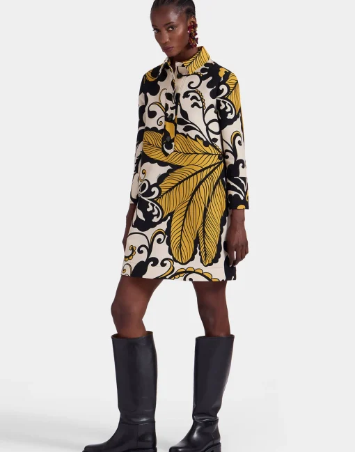 Short Artemis DressMarea Black & White in Cady Wool