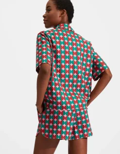 Short PajamaMezzaluna Pink in Cotton Voile