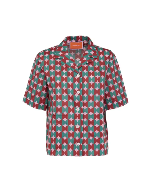 Short PajamaMezzaluna Pink in Cotton Voile