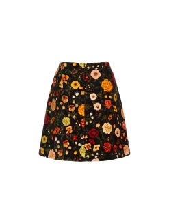 Short SkirtBotticelli Black in Cotton Velvet