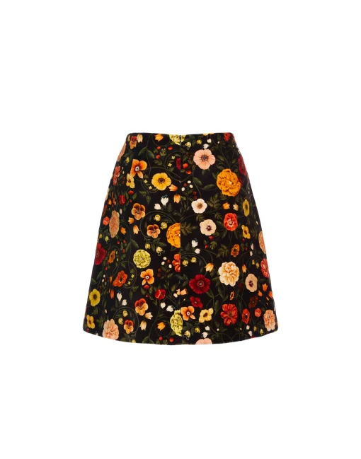 Short SkirtBotticelli Black in Cotton Velvet