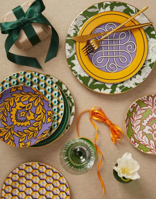 Side Plates Set Of 4Winter Garland in Porcelain
