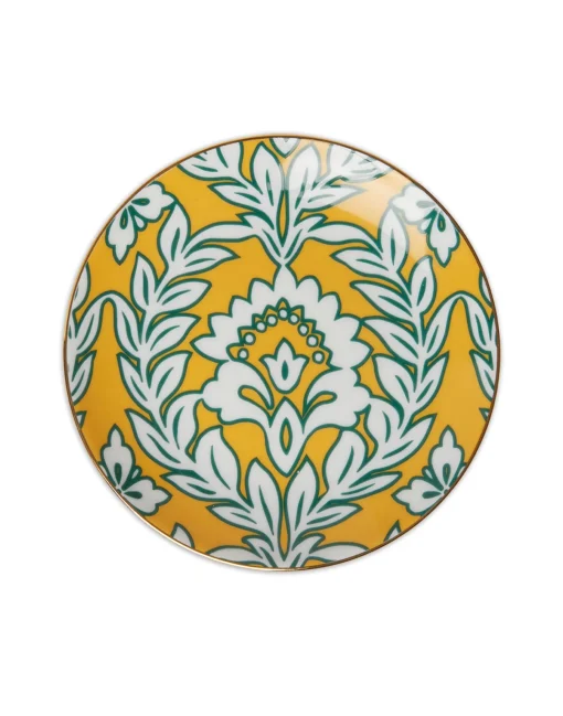 Side Plates Set Of 2Yellow - Violet Garland in Porcelain