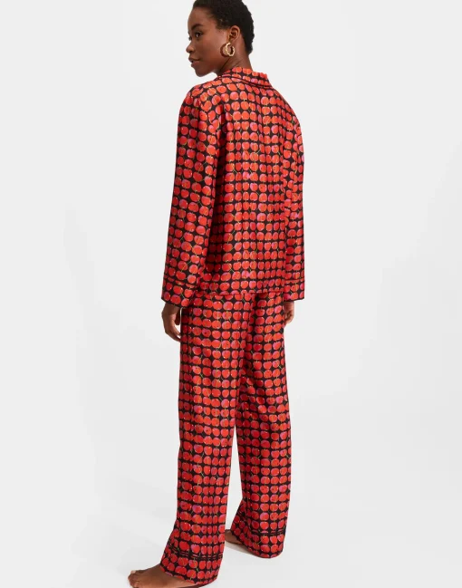 Silk PajamaBlack Cherries in Twill Silk