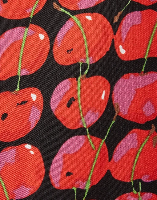 Silk PajamaBlack Cherries in Twill Silk