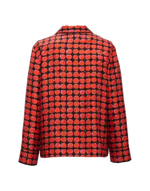 Silk PajamaBlack Cherries in Twill Silk