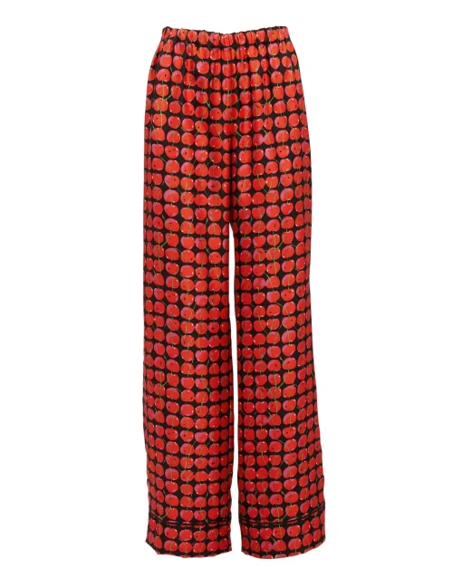 Silk PajamaBlack Cherries in Twill Silk