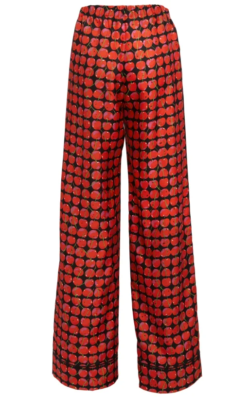 Silk PajamaBlack Cherries in Twill Silk