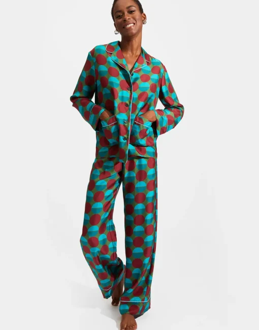 Silk PajamaSfere Grandi Verde in Twill Silk