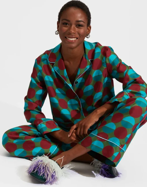 Silk PajamaSfere Grandi Verde in Twill Silk