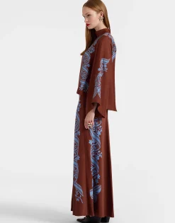 Sleek SkirtSignoria Placée Brown in Satin