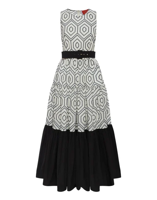 Sleeveless Big DressSolid Ivory in Cotton Sangallo