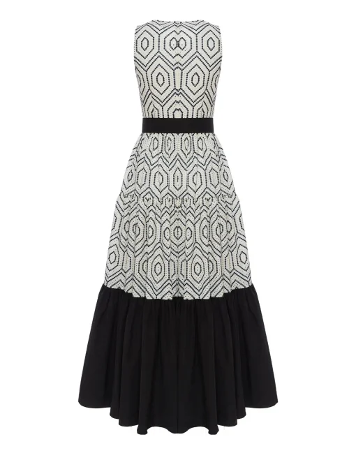 Sleeveless Big DressSolid Ivory in Cotton Sangallo