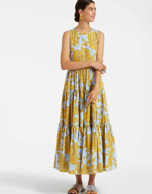 Sleeveless Big DressTangle Light Blue in Summer Poplin