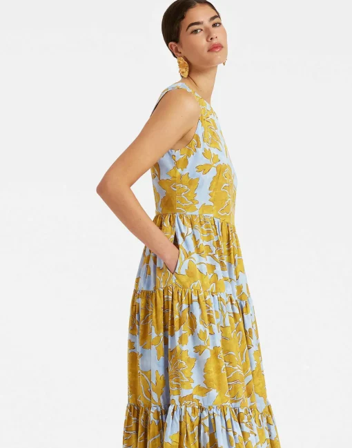 Sleeveless Big DressTangle Light Blue in Summer Poplin