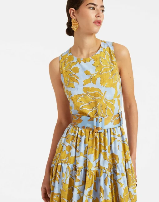 Sleeveless Big DressTangle Light Blue in Summer Poplin