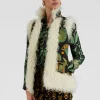 Sleeveless Folk JacketThe Nile Placée Black in Faille