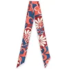 Slim ScarfMoonflower Navy in Fodera