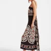 Slip-Around DressMedallion Placée Black in Crepe De Chine