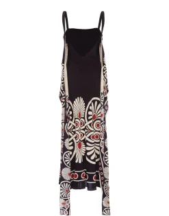 Slip-Around DressMedallion Placée Black in Crepe De Chine