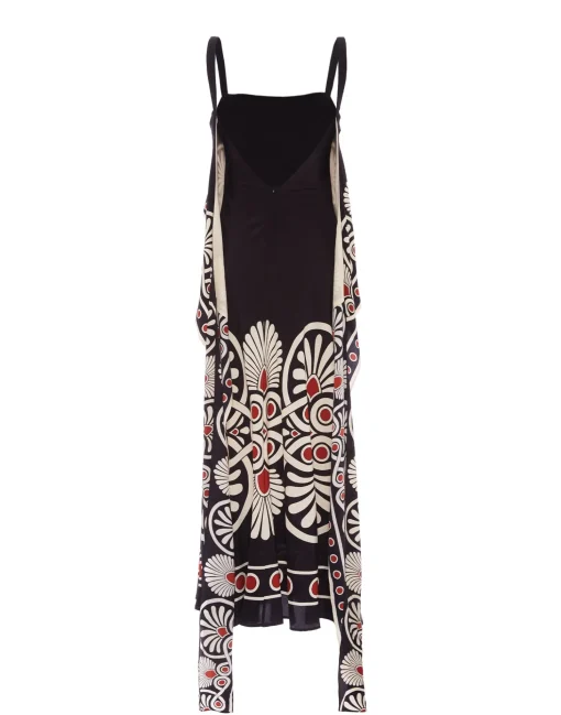 Slip-Around DressMedallion Placée Black in Crepe De Chine