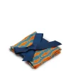 Small Napkins Set Of 4Como Fish Blue Small in Linen