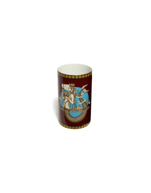Small Pillar VaseThe Mermaid Bordeaux in Porcelain