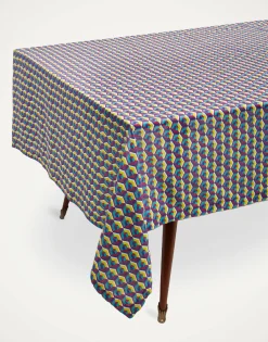 Small TableclothCubi Giallo/Fucsia in Linen