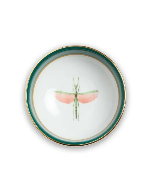 Snack Bowl Set Of 2Libellula Green in Porcelain