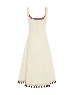 Sophia Dress EmbroideredCreamy in Jacquard
