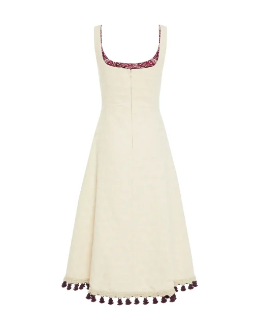 Sophia Dress EmbroideredCreamy in Jacquard