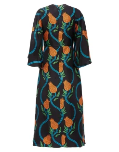 Sorella DressMelograno Nero in Silk Twill