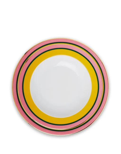 Soup & Dinner Plate Set of 4Rainbow Mix in Porcelain