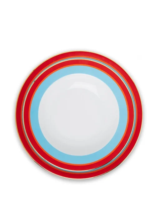 Soup & Dinner Plate Set of 4Rainbow Mix in Porcelain