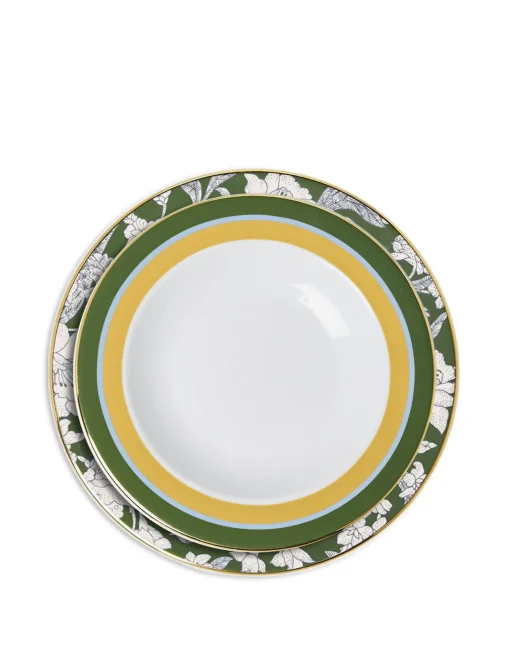 Soup And Dinner Plates SetRoman Holiday Avorio in Porcelain