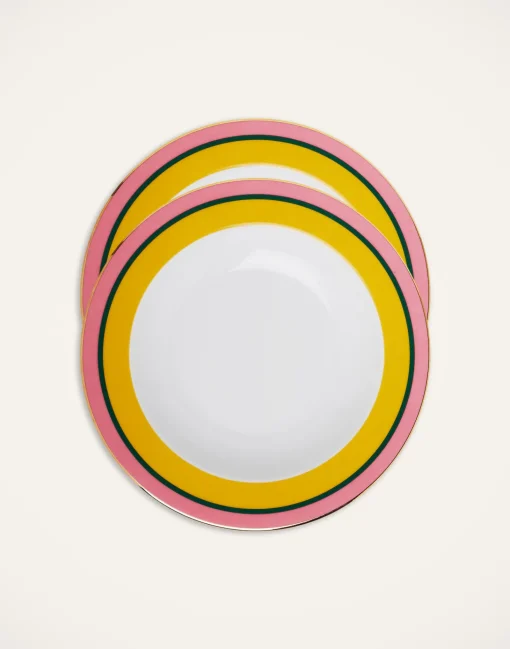 Soup Plates Set Of 2Rainbow Yellow in Porcelain