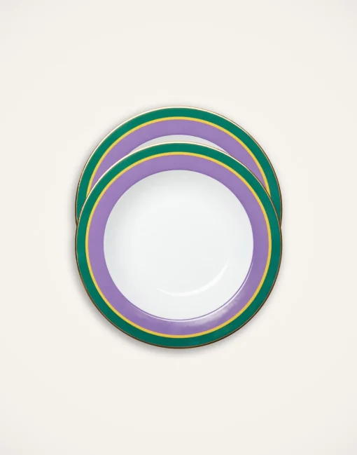 Soup Plates Set Of 2Rainbow Violet in Porcelain