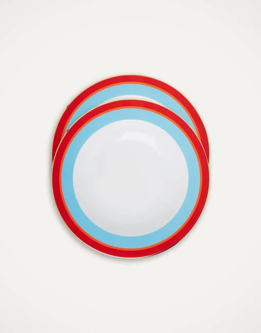 Soup Plates Set Of 2Rainbow Azure in Porcelain