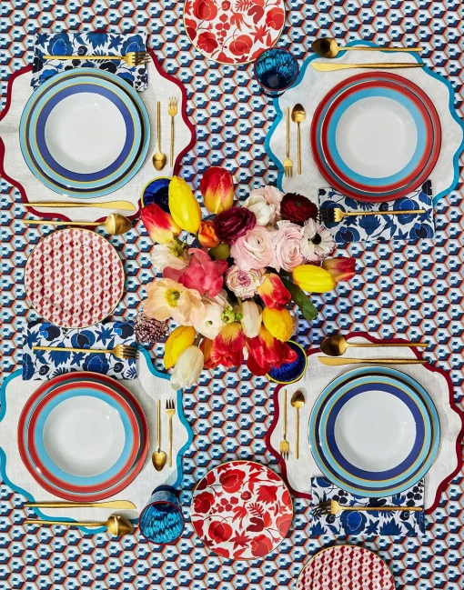Soup Plates Set Of 2Rainbow Azure in Porcelain