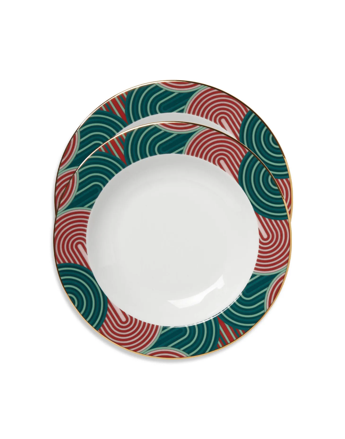 Soup Plates Set Of 2Slinky Green in Porcelain