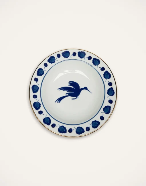 Soup Plates Set Of 2Wildbird Blue in Porcelain