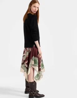 Sporty Foulard DressPortal Placée Brown in Heavy Jersey