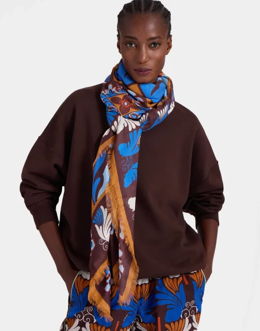 Square ScarfPalazzo Light Blue in Modal Silk