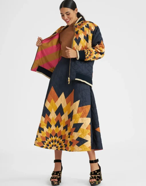 Suki JacketEgyptian Sun Placée Gold in Quilted Twill
