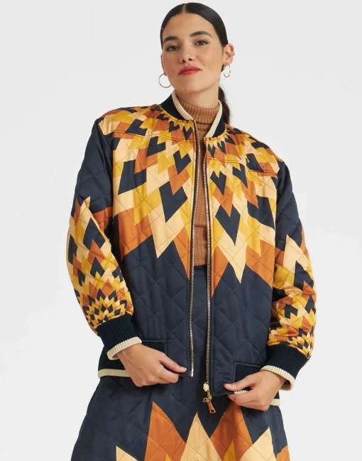 Suki JacketEgyptian Sun Placée Gold in Quilted Twill
