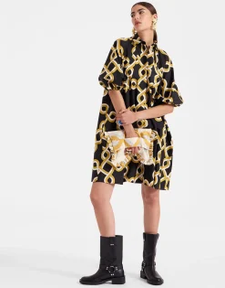 Sunburst DressTackle Black in Summer Poplin