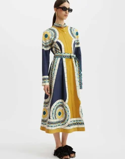Sundowner DressMudejar Placée Blue in Cotton Poplin
