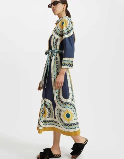 Sundowner DressMudejar Placée Blue in Cotton Poplin